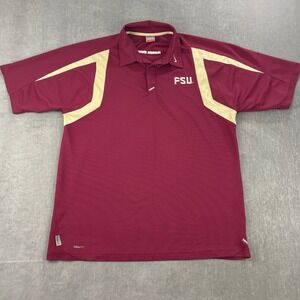 FSU Florida State University Nike Men X-Large Garnet Polo Shirt NikeFIT‎ Team